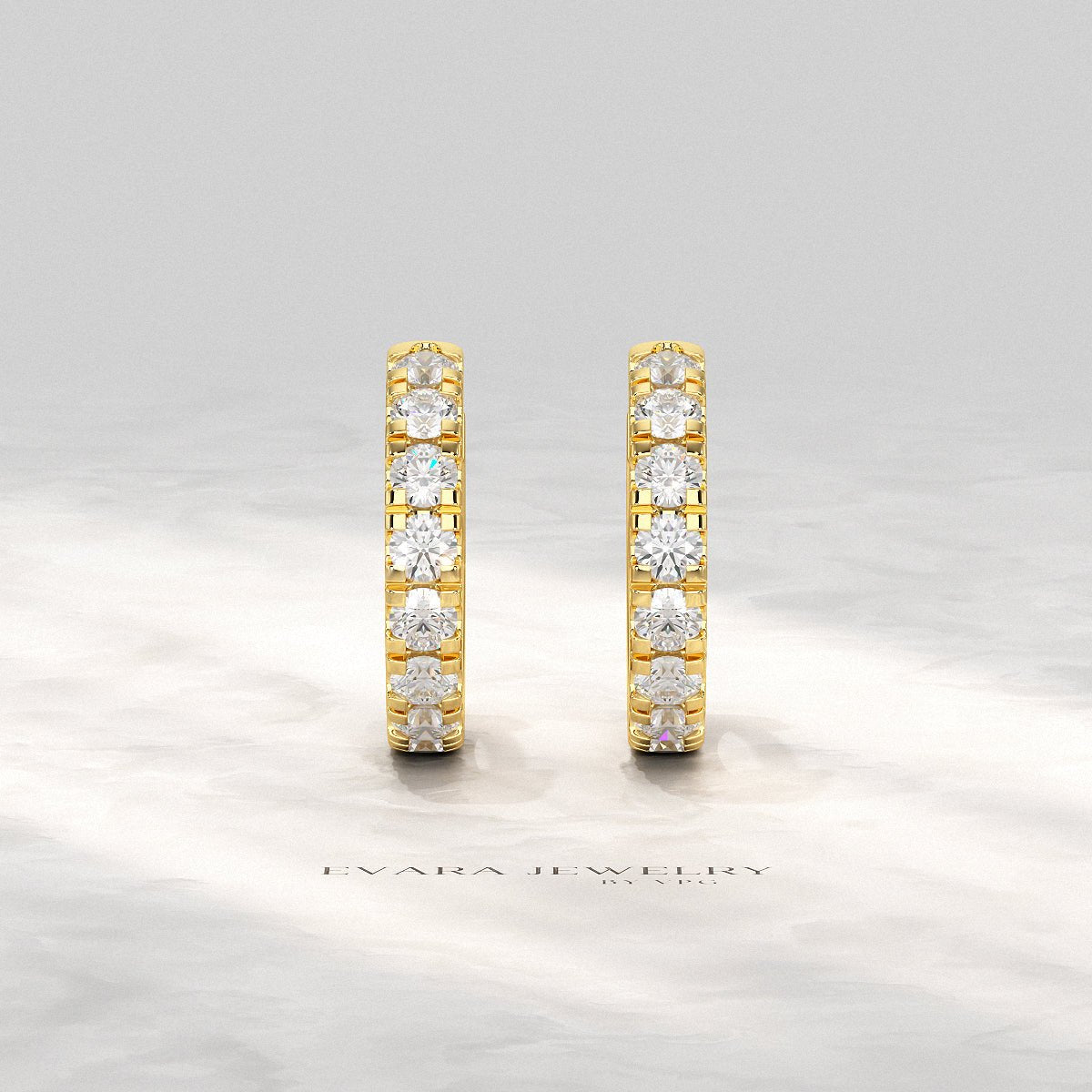 0.66 Carats Diamond Hoop Huggie Earrings