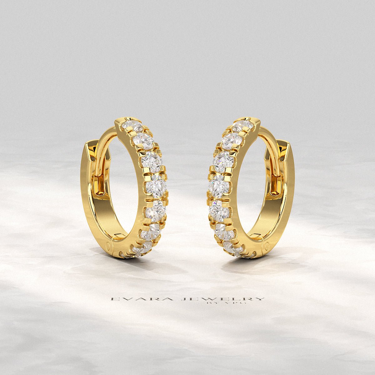 0.66 Carats Diamond Hoop Huggie Earrings