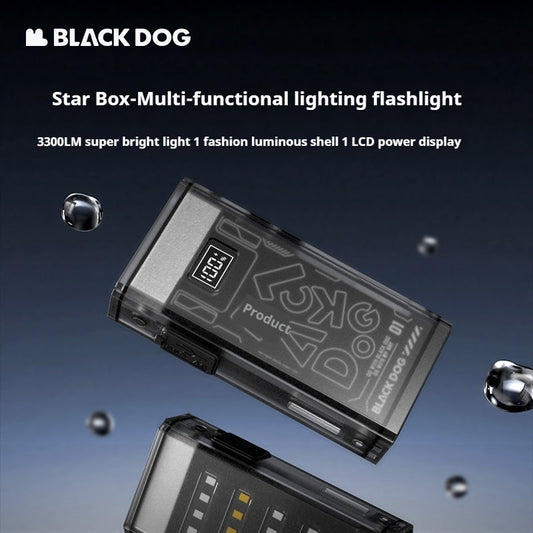 BLACKDOG STAR BOX Multifunctional Lighting Flashlight 3300LM Super Power Long Range LED Light 4 Color Torch Outdoor 3000mAh Battery IPX5 Waterproof