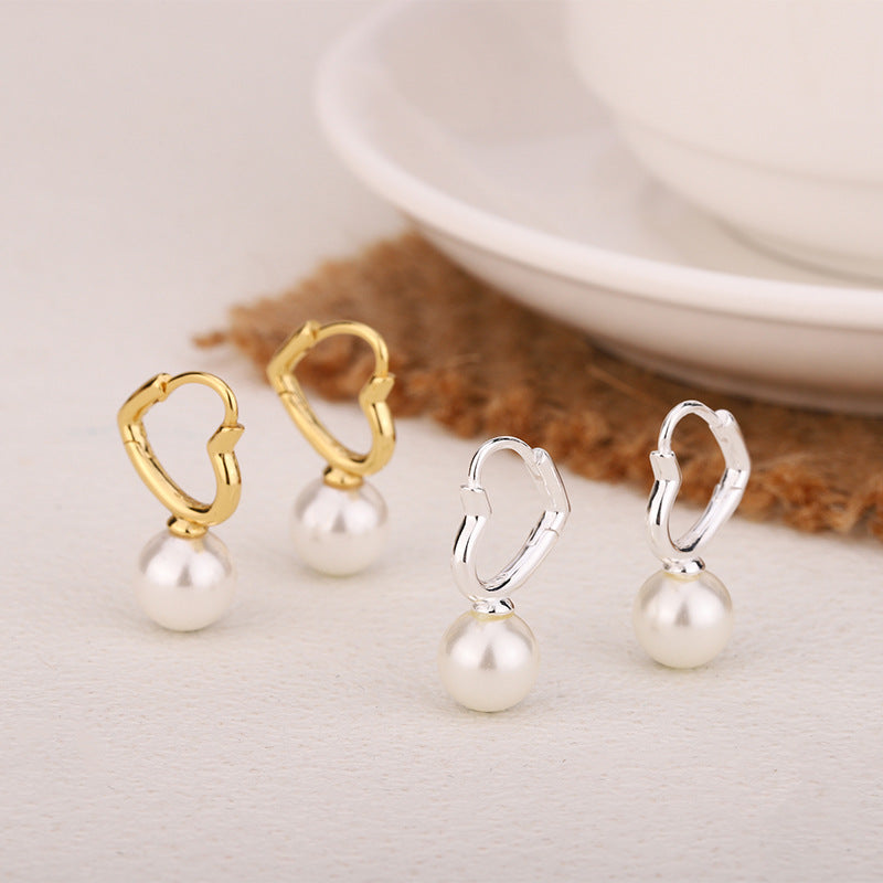 Heart Pearl Earrings