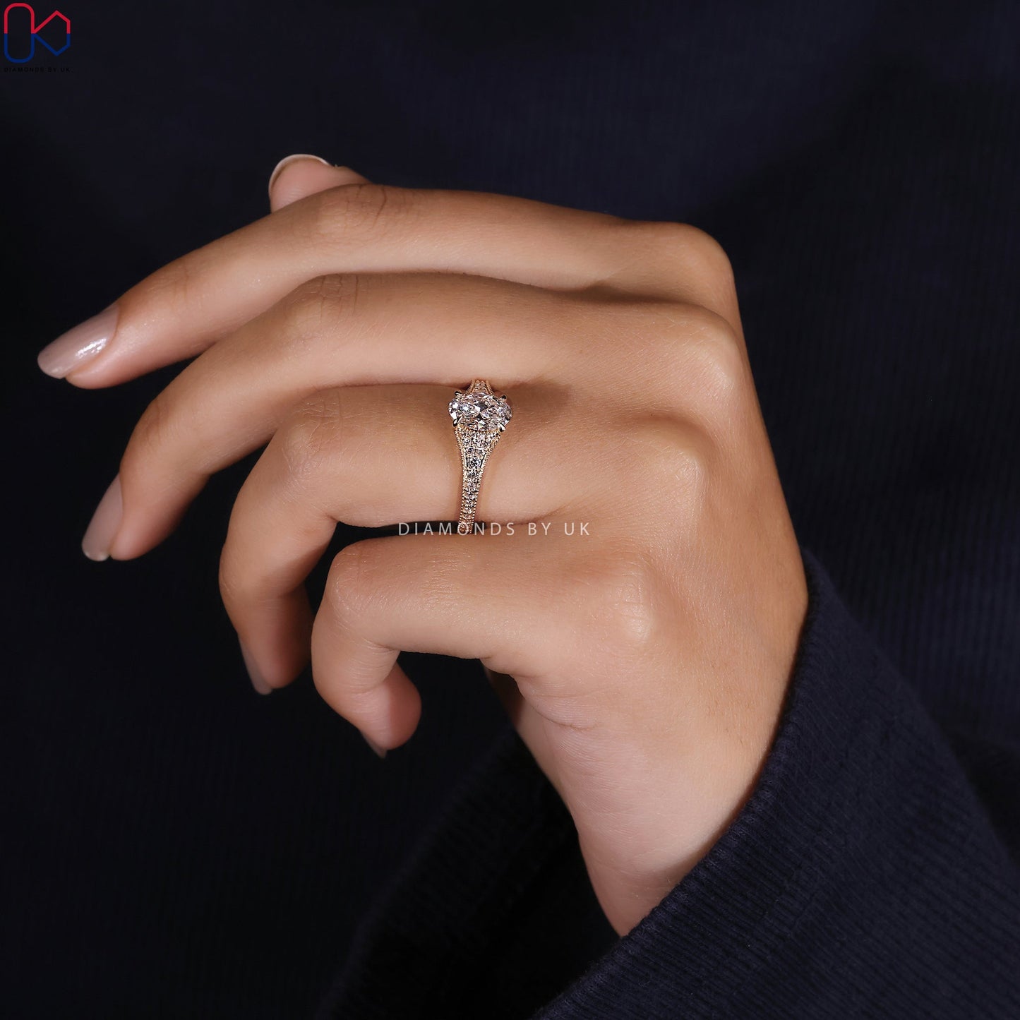 Oval Diamond Vintage Engagement Ring