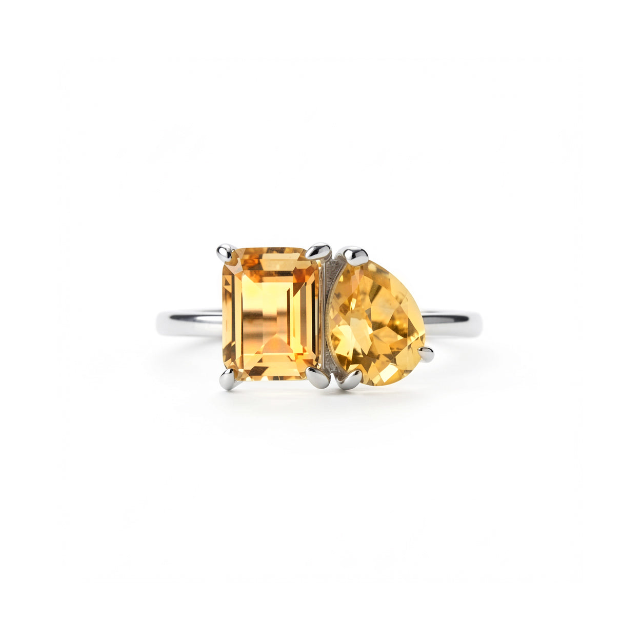 Citrine Toi et Moi Ring
