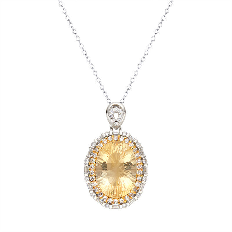 Citrine Halo Necklace