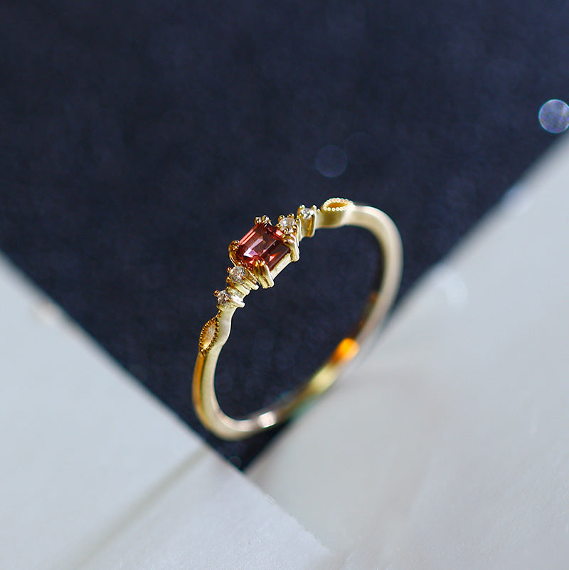 Dainty Garnet Ring