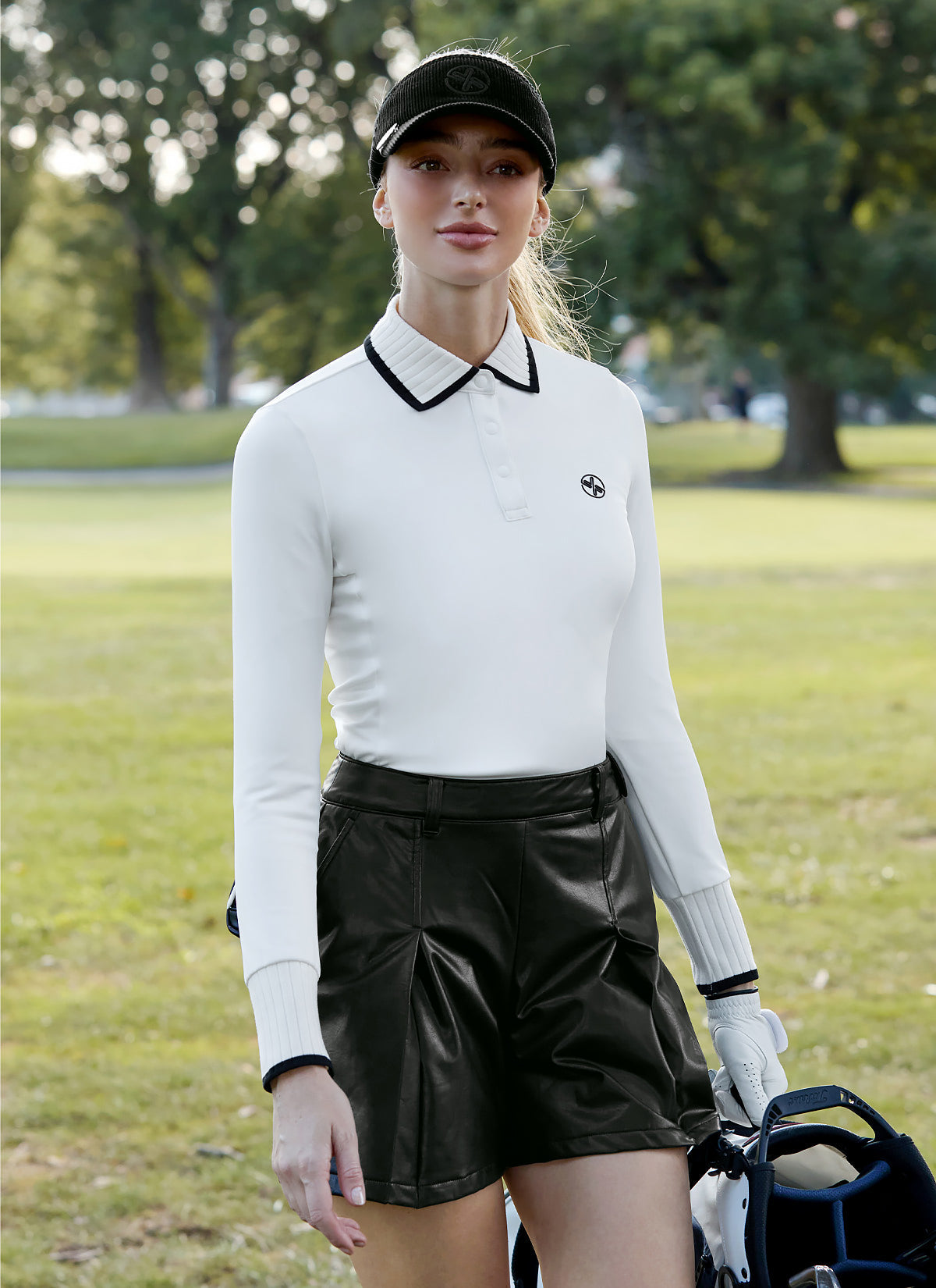 Ribbed Fluffy Polo Long Sleeve