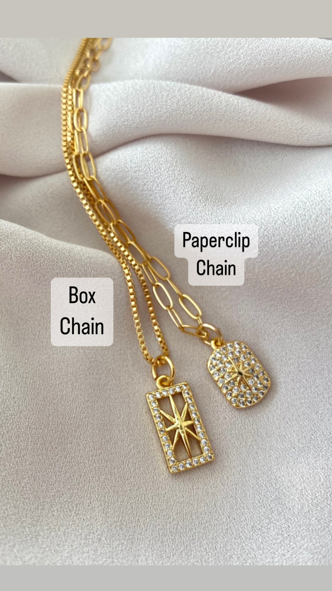 Dainty Gold Filled Star Pendant Necklace Micro Pave Jewelry Minimalist Crystal Necklaces Christmas Gift Rectangle Charm Celestial CZ Pendant