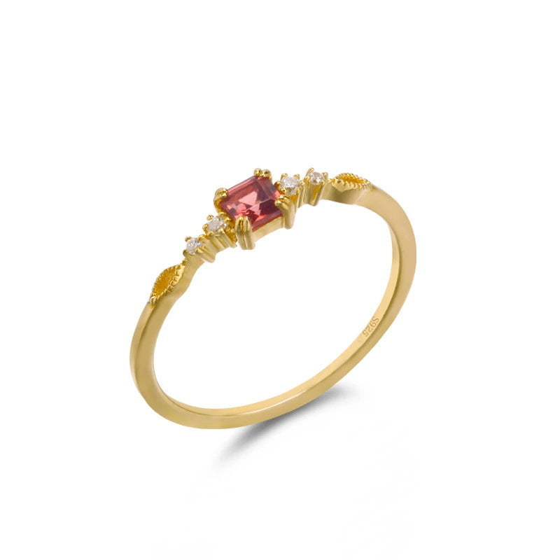 Dainty Garnet Ring