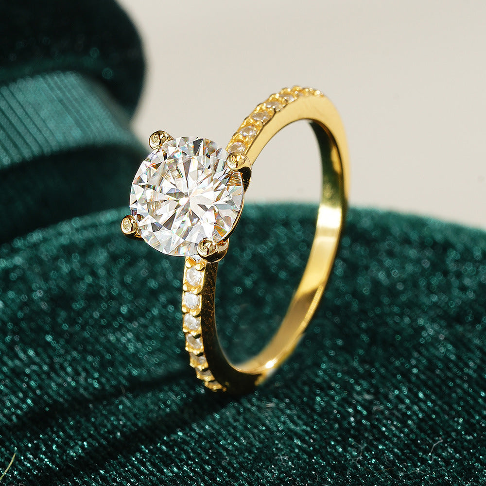 Round Cut Moissanite Ring