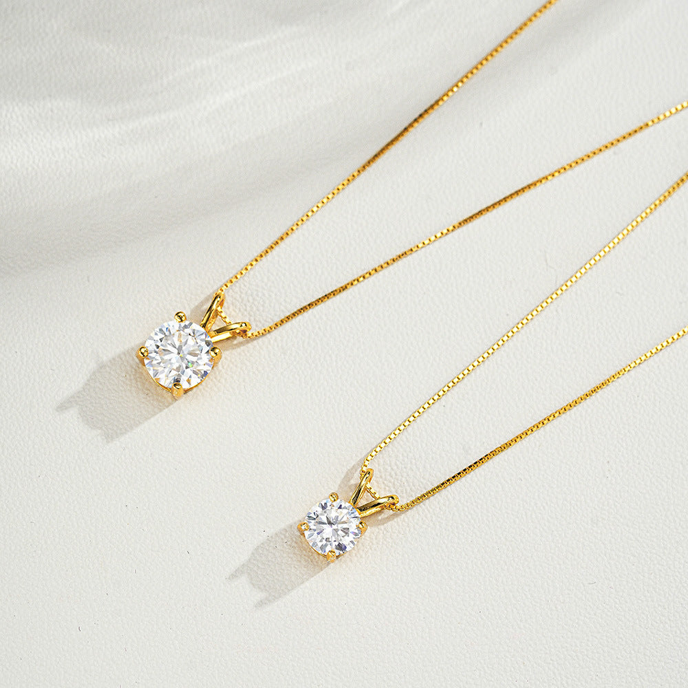 Round Cut Moissanite Necklace