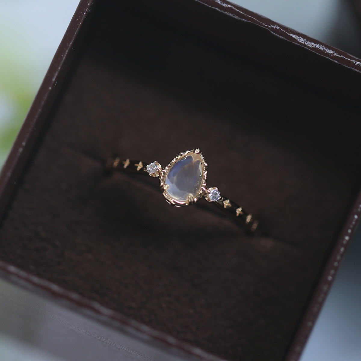 Pear Shaped Moonstone Ring