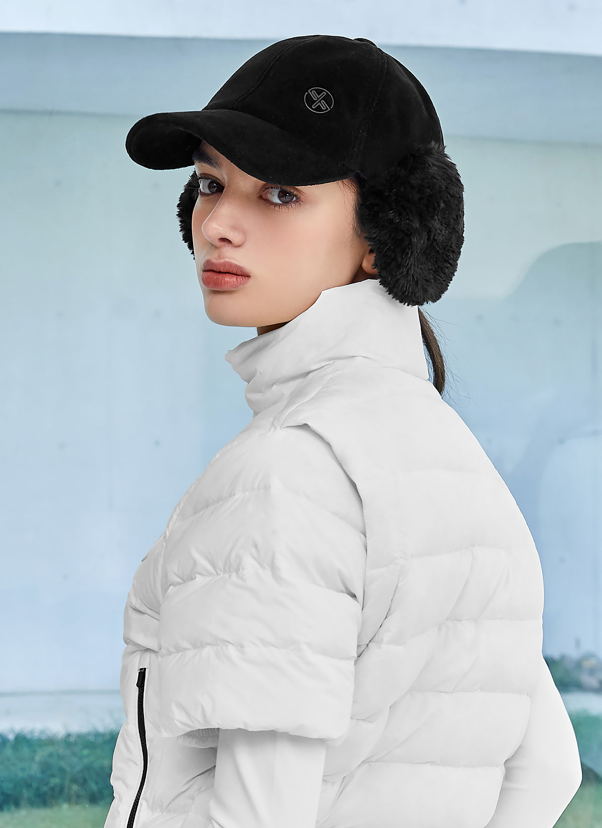 Velour Fur Mix Cap