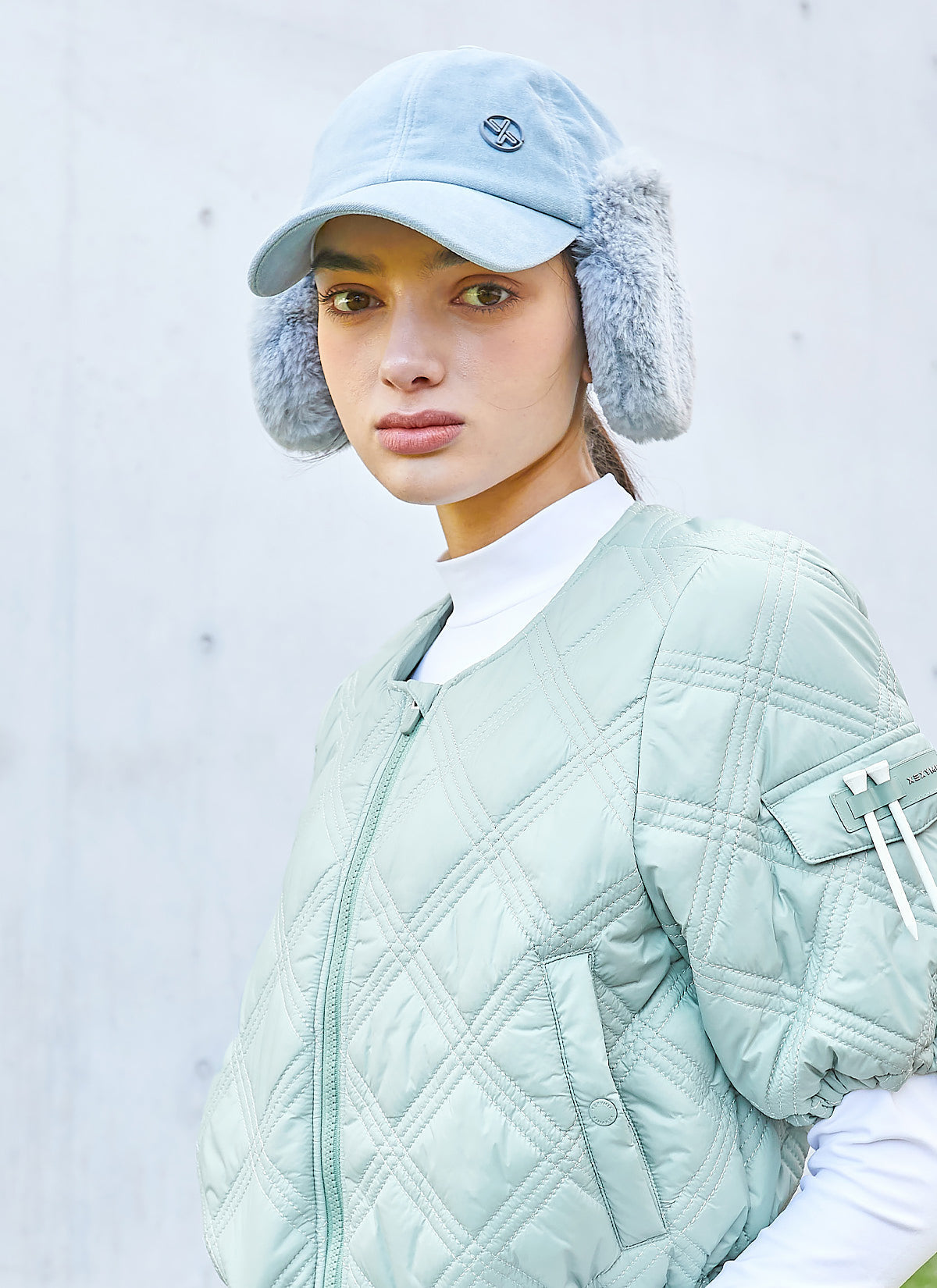 Velour Fur Mix Cap