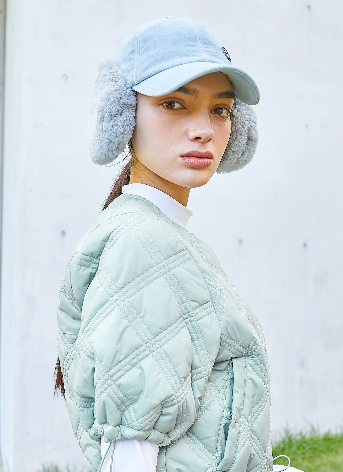 Velour Fur Mix Cap