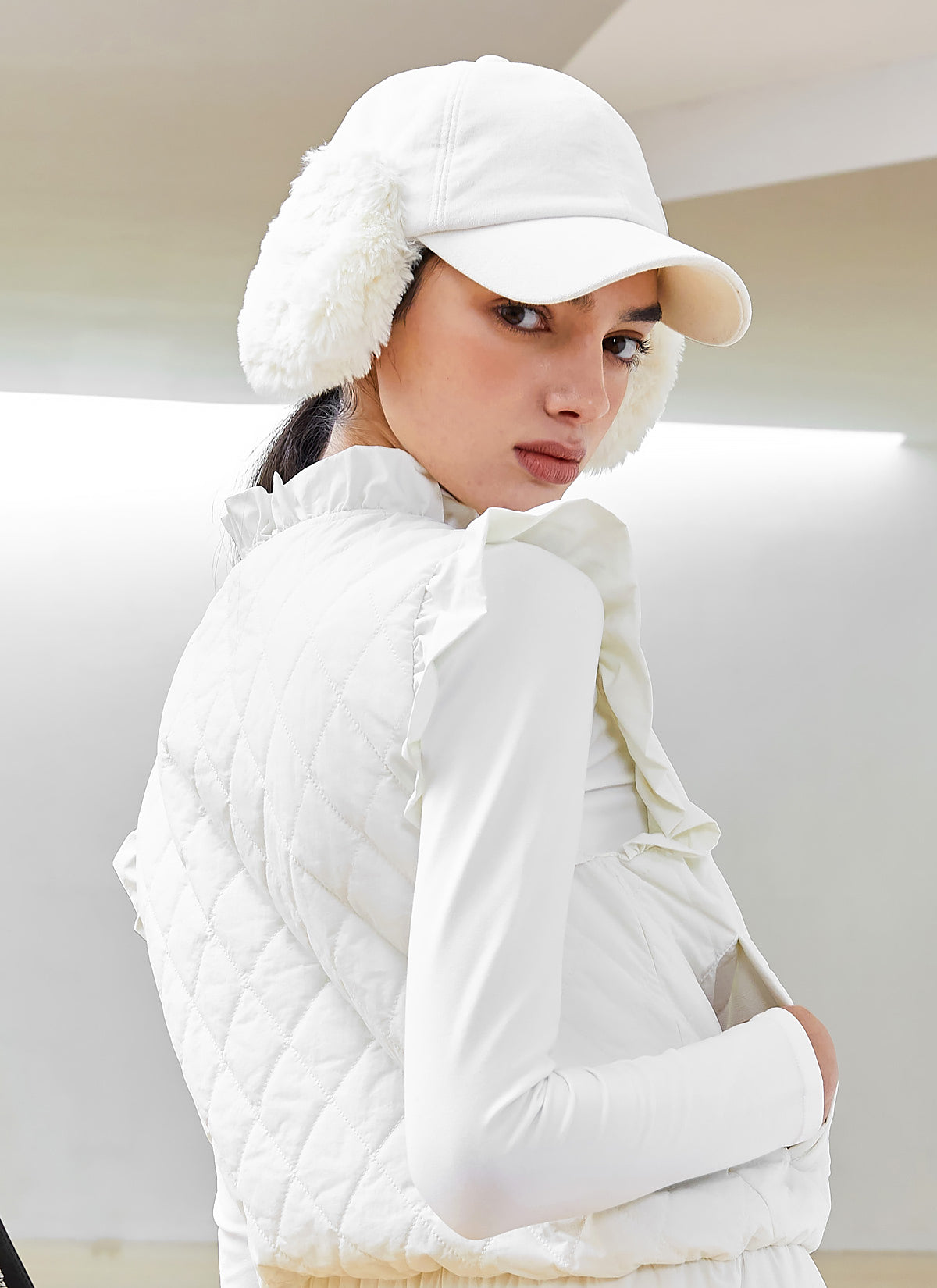 Velour Fur Mix Cap