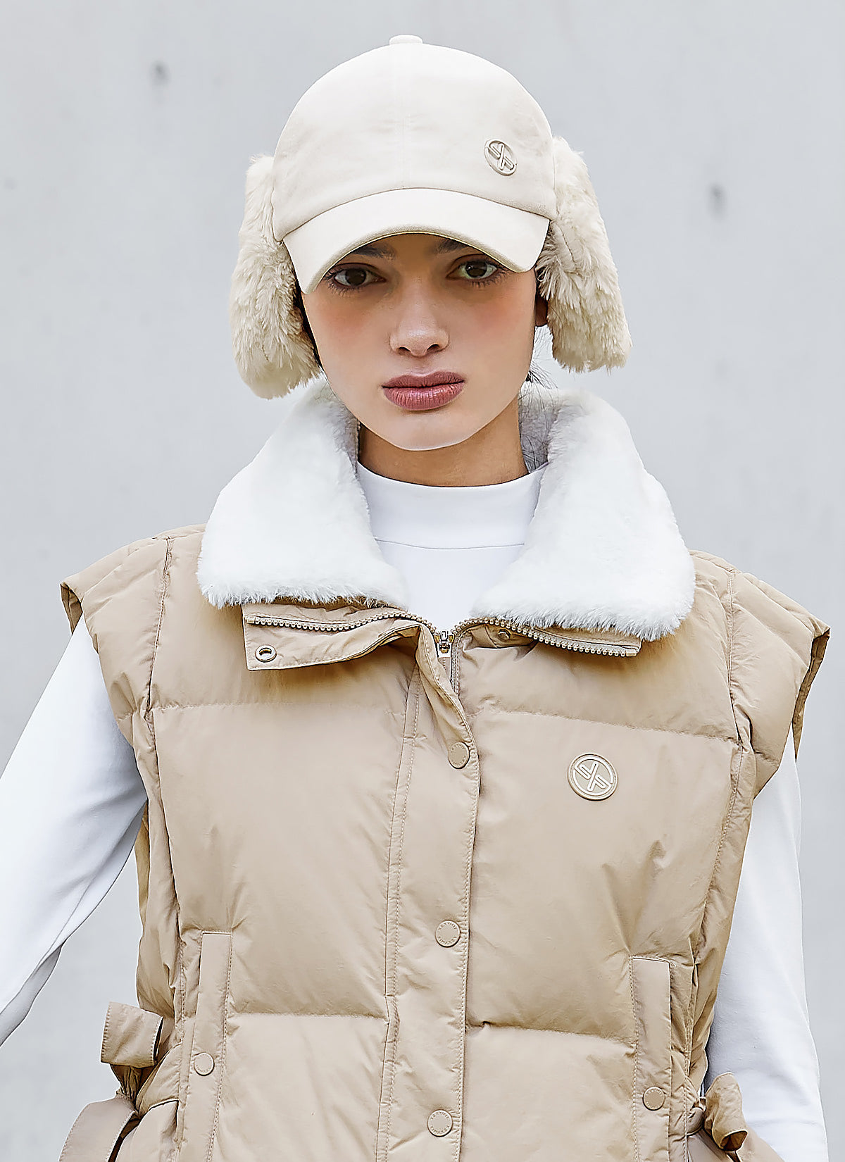 Velour Fur Mix Cap
