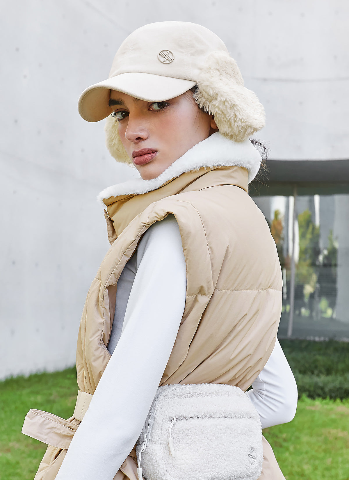 Velour Fur Mix Cap