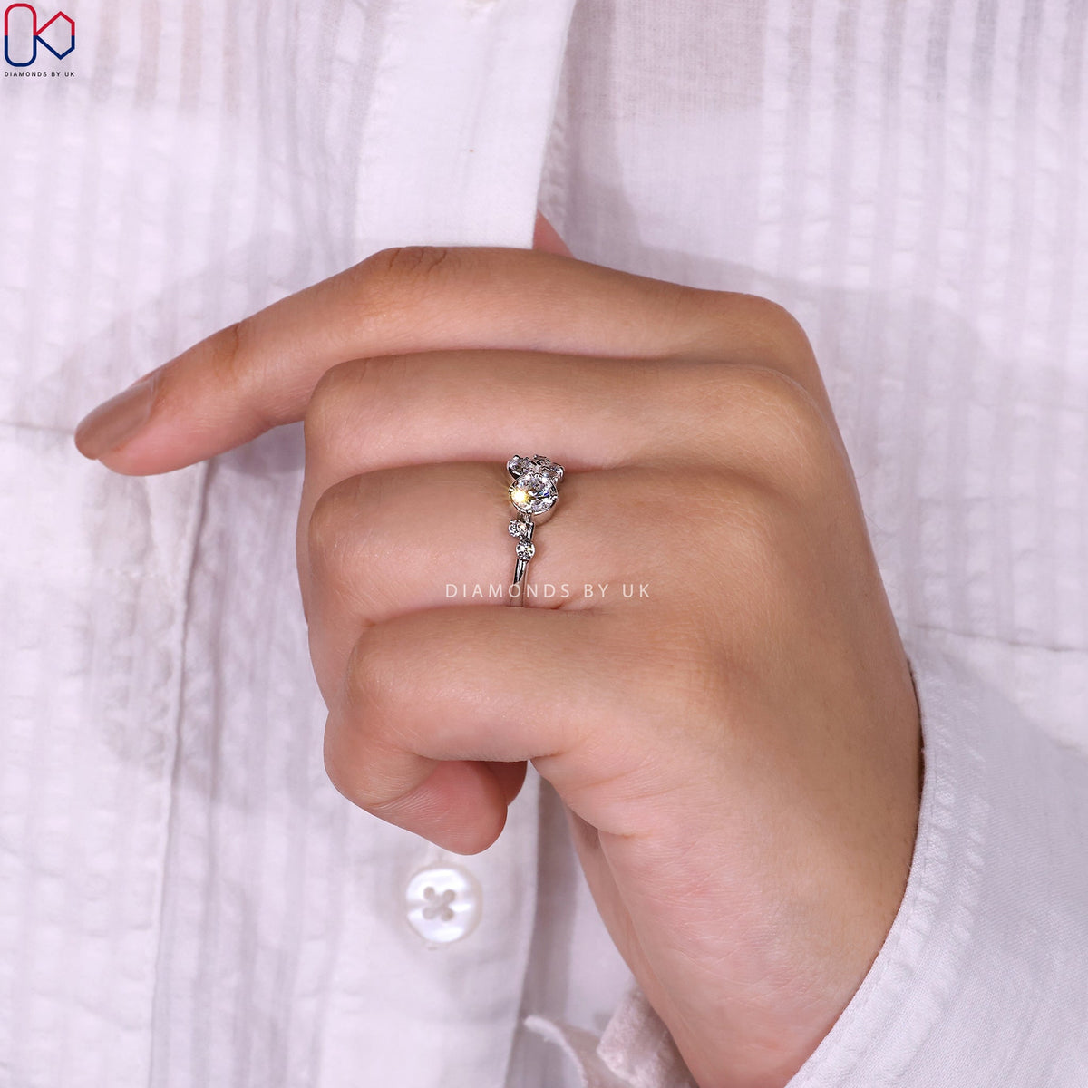 Cluster Diamond Ring - White Gold