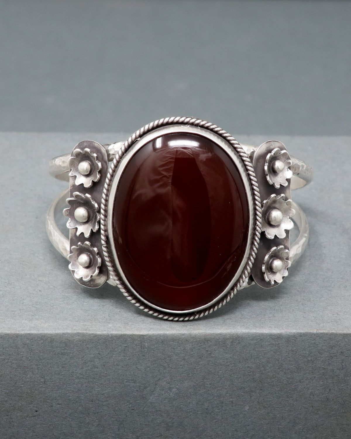 Carnelian Floral Cuff