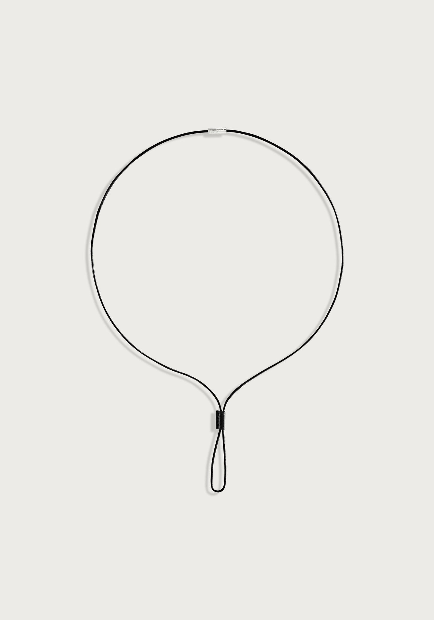 Cheval Leather Necklace, Silver
