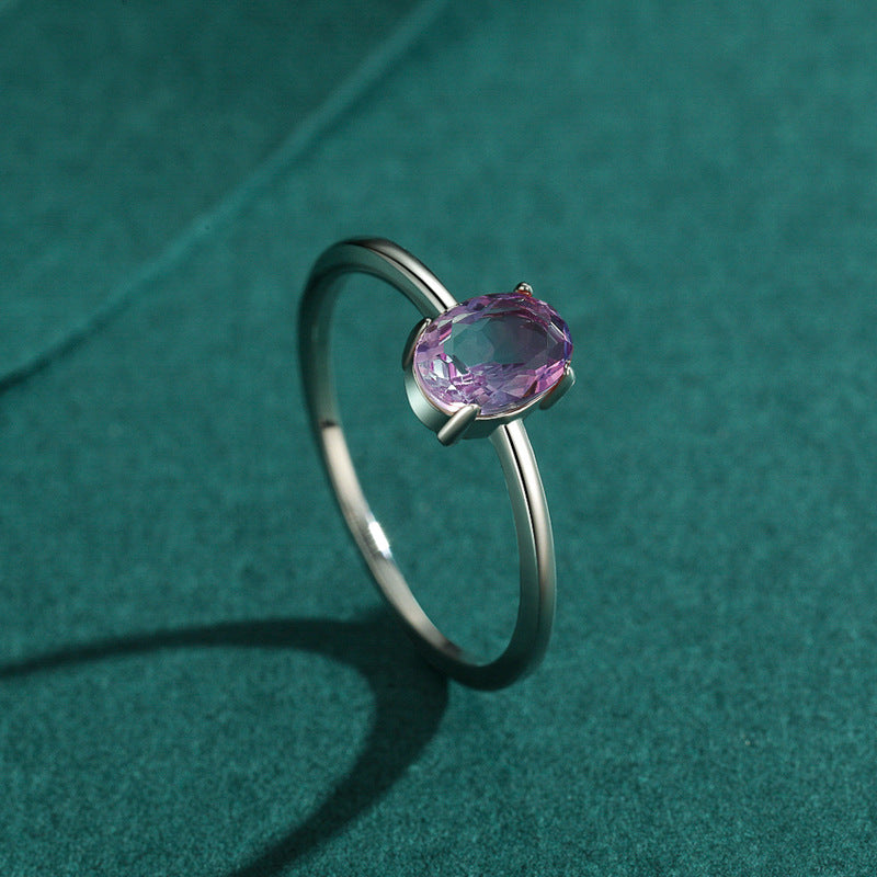 Oval Cut Watermelon Tourmaline Ring