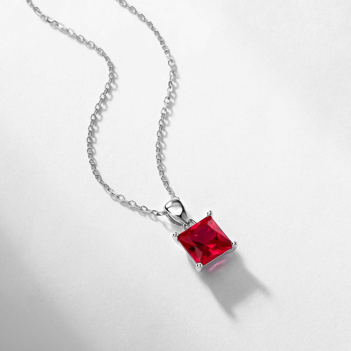 Princess Cut Garnet Necklace