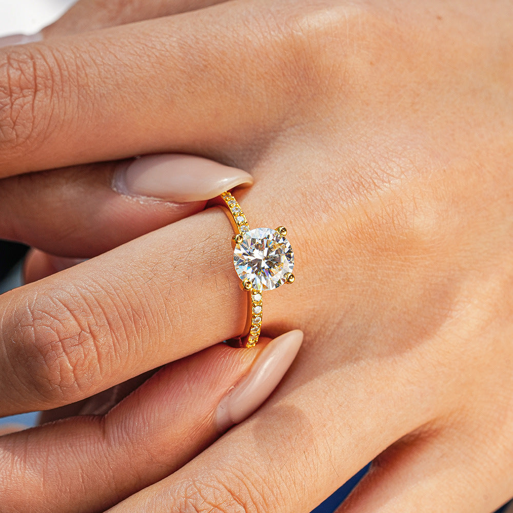 Round Cut Moissanite Ring