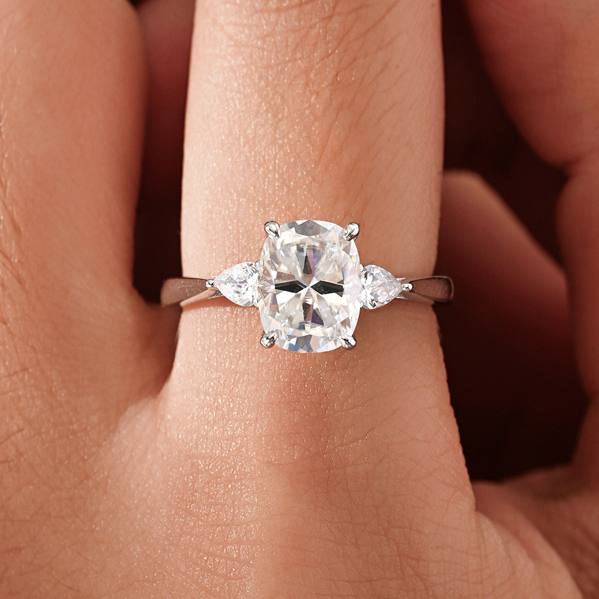 Moissanite Three Stone Ring