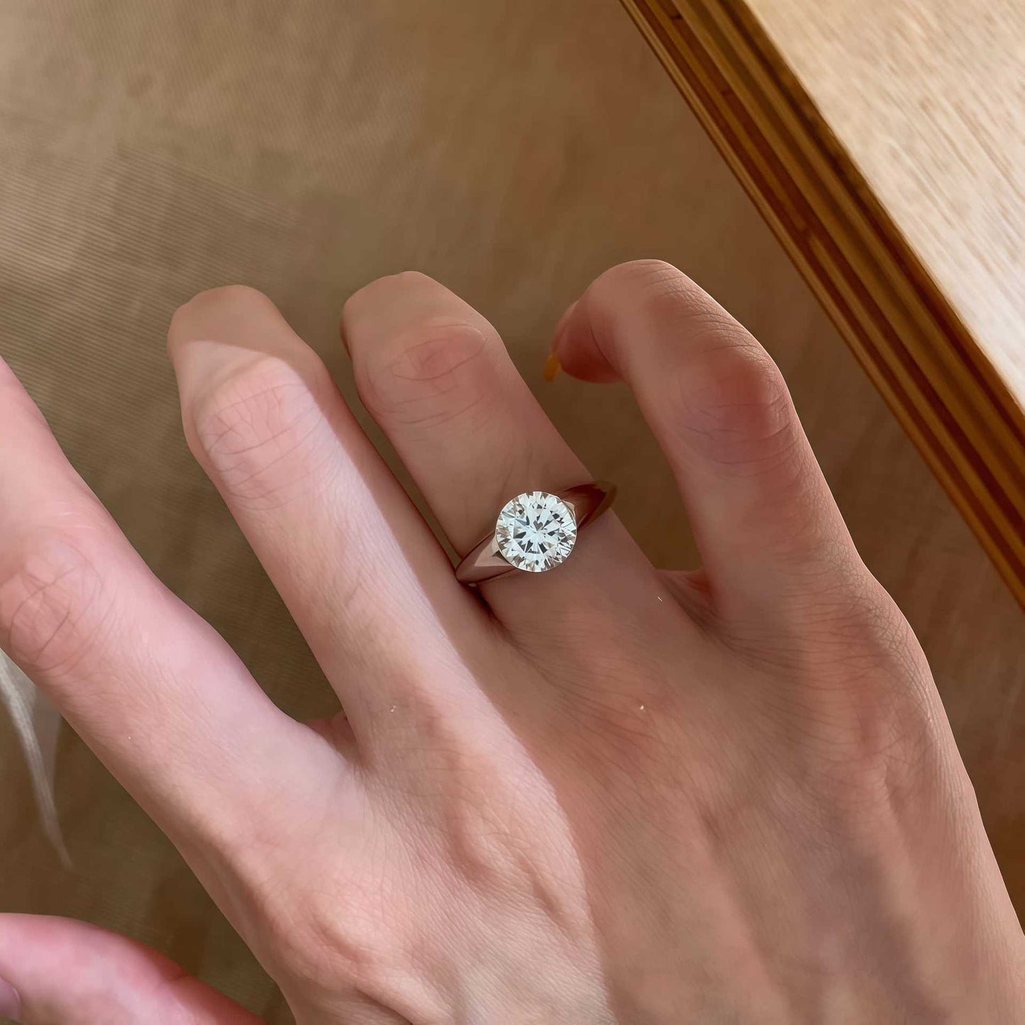 Moissanite Signet Ring