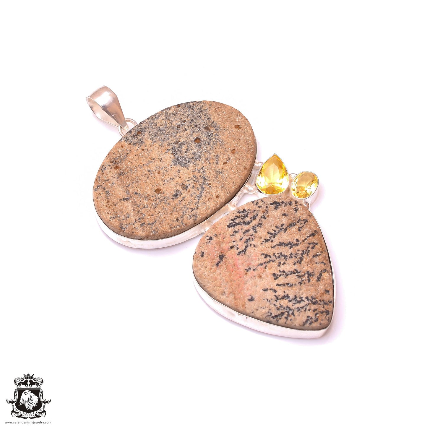 Psilomelane Dendrite Fern Fossil Pendant & 3MM Italian Chain P9871