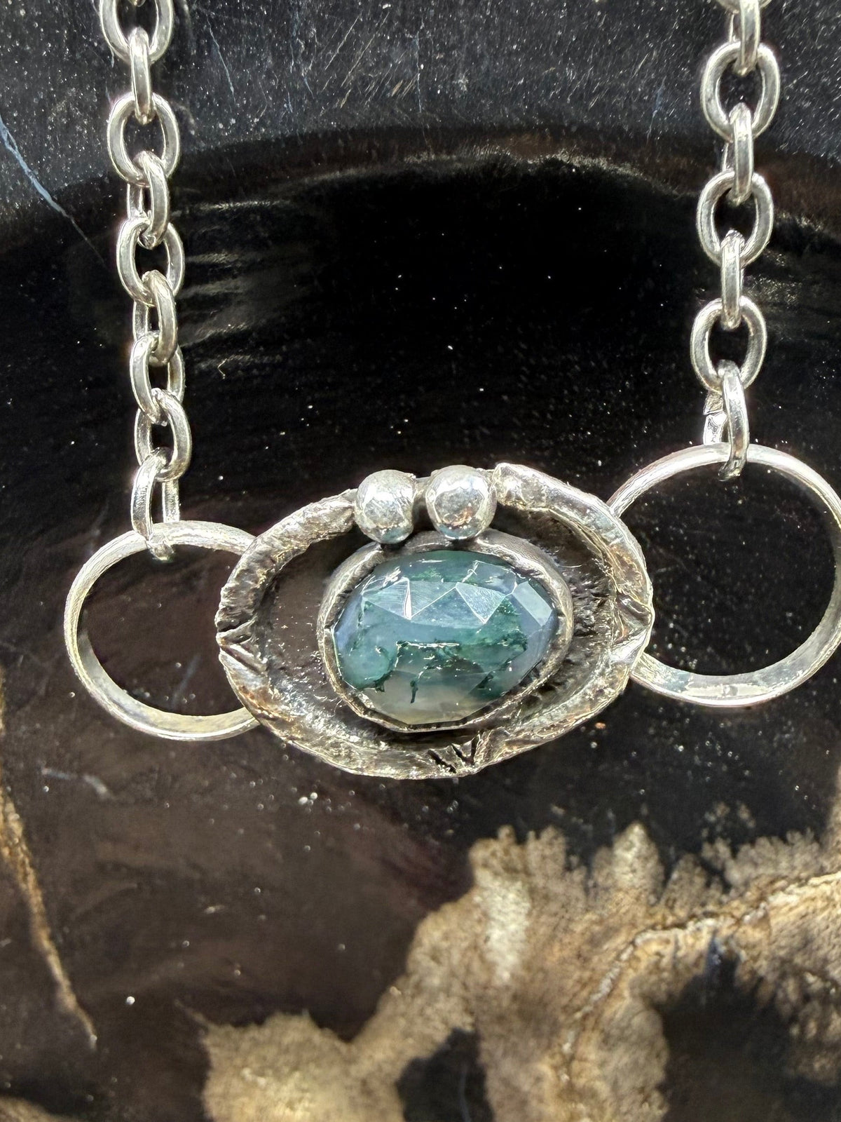 Moss Agate Gobbler Necklace
