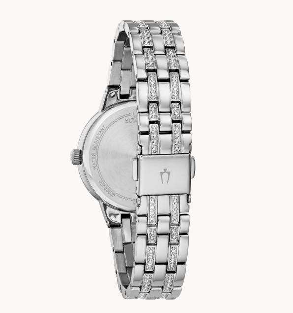Lady's Bulova "Phantom" with Blue Faceted Mineral Dial and Crystal Accents