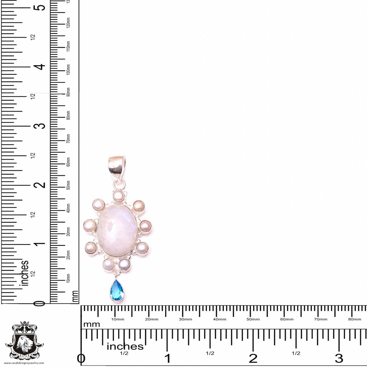 Rainbow Moonstone Pendant & 3MM Italian Chain P10016
