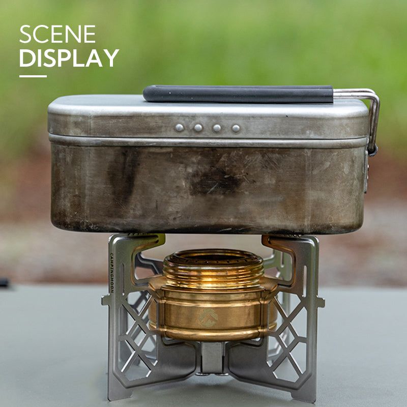 Campingmoon AS-ST Solo Alcohol Stove Stand Bracket Portable Ultralight Liquid Stove Mount Outdoor Camping Hiking Cooking Alcohol Fuel Stainless Steel