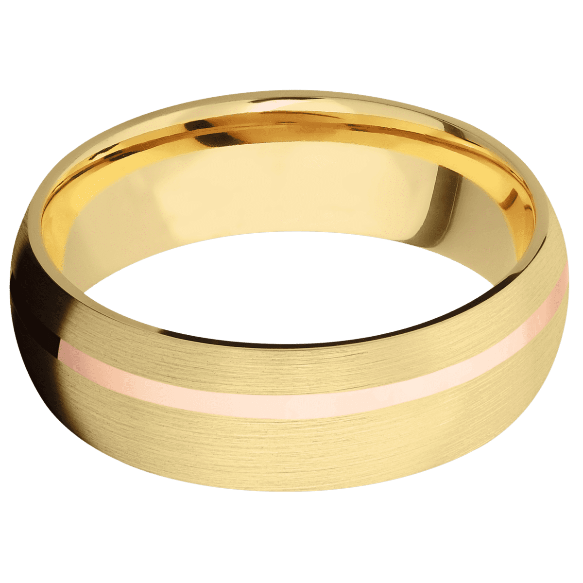 14K Yellow Gold + Satin , Satin Finish