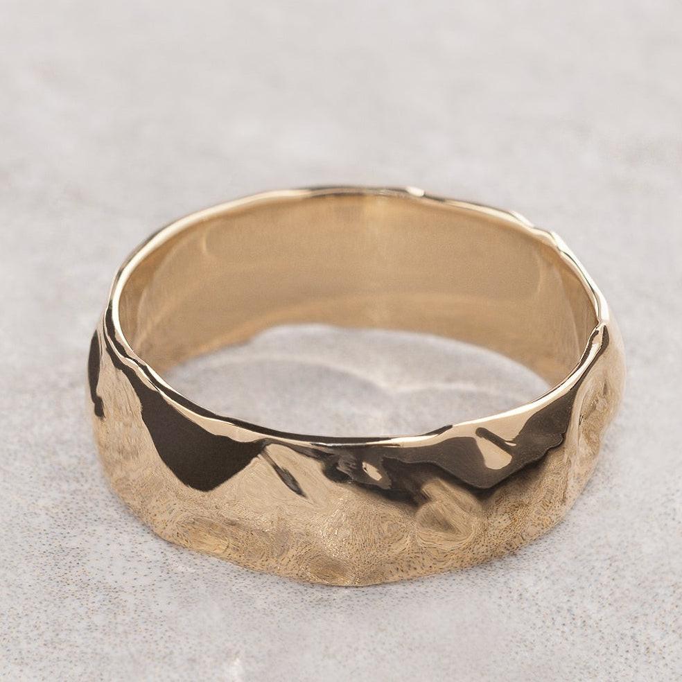 Titan Flow | Wide Liquid Gold Men’s Wedding Band