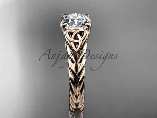 Celtic Engagement Ring 1.5 Carat Round Diamond Lab Created Twisted Rope Diamond Ring
