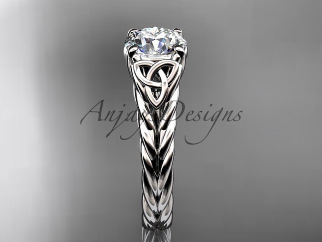 Celtic Engagement Ring 1.5 Carat Round Diamond Lab Created Twisted Rope Diamond Ring