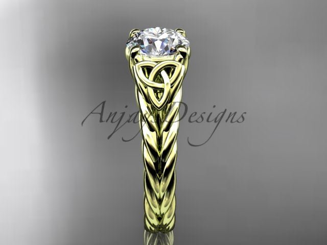 Celtic Engagement Ring 1.5 Carat Round Diamond Lab Created Twisted Rope Diamond Ring