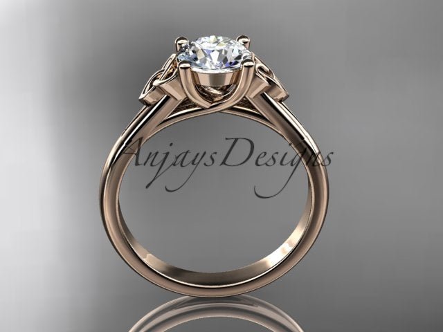 Celtic Diamond Engagement Ring 1 Carat Lab Grown Diamond Trinity Knot Ring Dainty Minimalist Ring