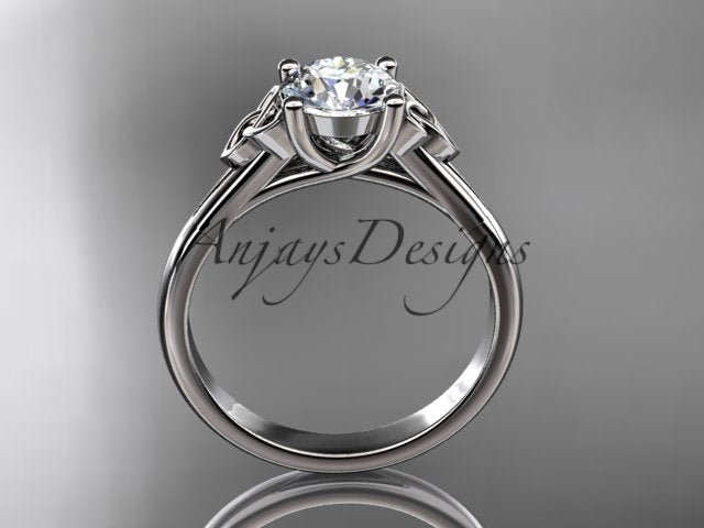 Celtic Diamond Engagement Ring 1 Carat Lab Grown Diamond Trinity Knot Ring Dainty Minimalist Ring