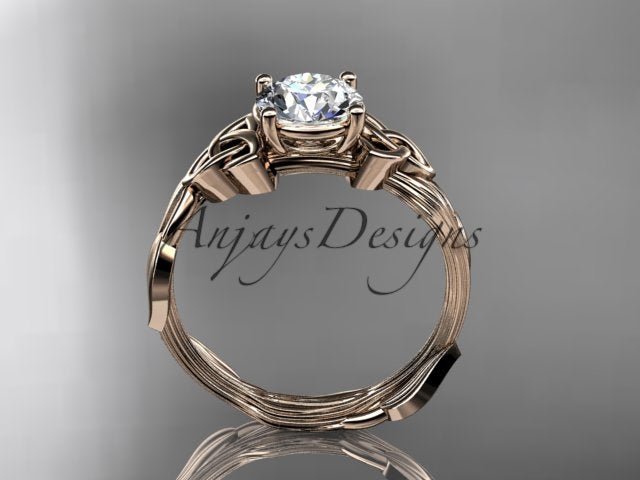 Celtic Diamond Solitaire Wedding Ring 1 CT Lab Grown Diamond Celtic Knot Ring