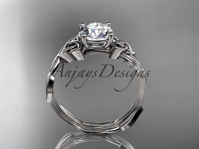Celtic Diamond Solitaire Wedding Ring 1 CT Lab Grown Diamond Celtic Knot Ring