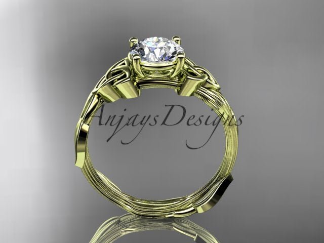 Celtic Diamond Solitaire Wedding Ring 1 CT Lab Grown Diamond Celtic Knot Ring