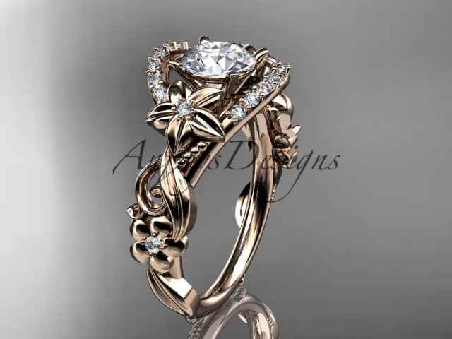 Flower Engagement Ring Nature Inspired Wedding Ring 1 Carat Lab Grown Diamond Ring IGI Certified