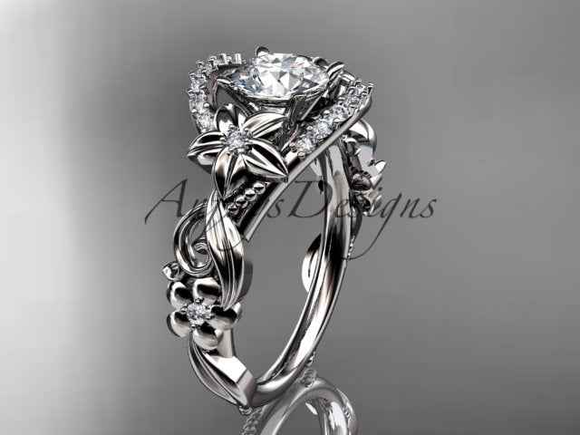 Flower Engagement Ring Nature Inspired Wedding Ring 1 Carat Lab Grown Diamond Ring IGI Certified