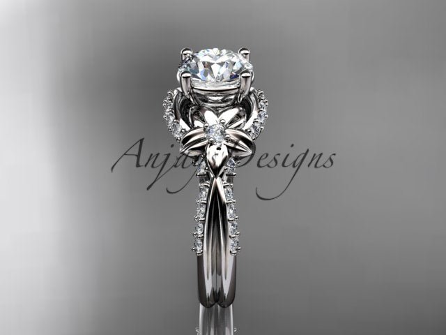 Nature Inspired Diamond Engagement Ring 1 Carat Diamond Lab Grown Flower Wedding Ring