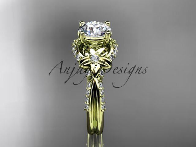 Nature Inspired Diamond Engagement Ring 1 Carat Diamond Lab Grown Flower Wedding Ring