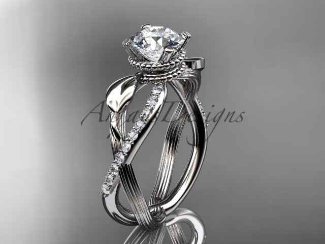 Leaf Diamond Engagement Ring Nature Inspired Wedding Ring 1 Carat Lab Grown Diamond IGI Certified