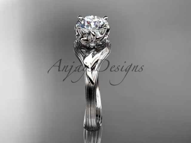 Unique Diamond Flower Engagement Ring 14k Gold 1 Carat Lab Grown Diamond Petal Engagement Ring