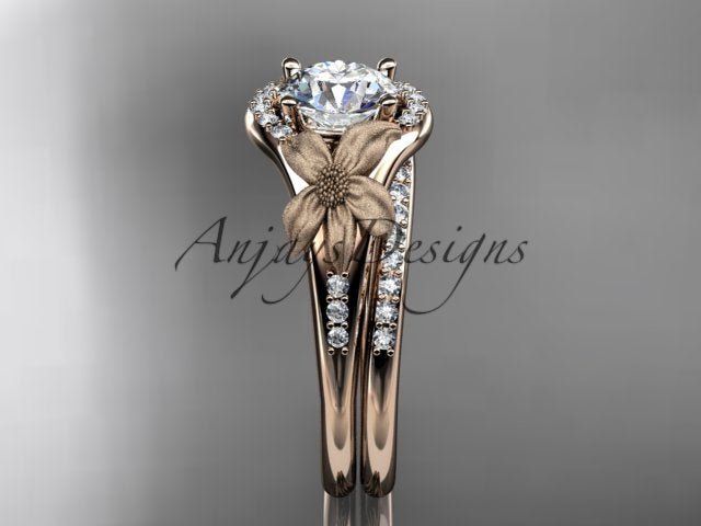 Lily Flower Engagement Ring Set 1 Carat Lab Grown Diamond IGI Certified